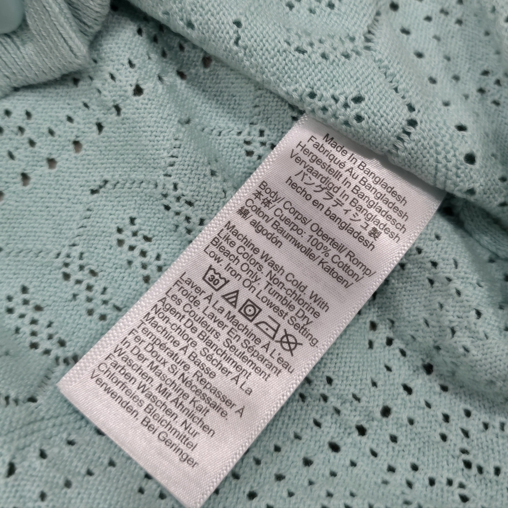 J.Crew Pointellle Cardigan Sweater In Light Aqua - Picture 7 of 7